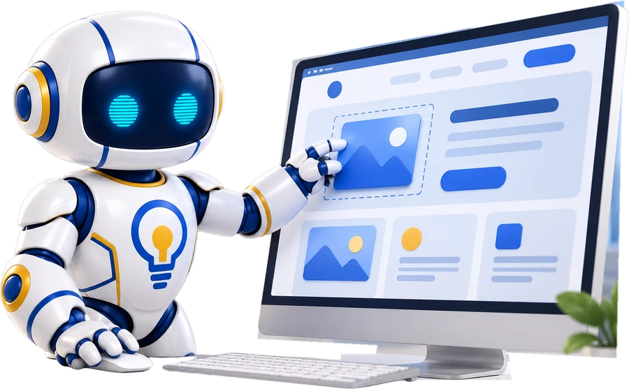 Mapa de Ideias mascot in action: Website and Landing Page Creation