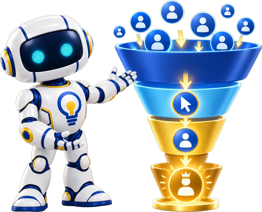 Mascota de Mapa de Ideias en acción: IA y Automatización de Atención