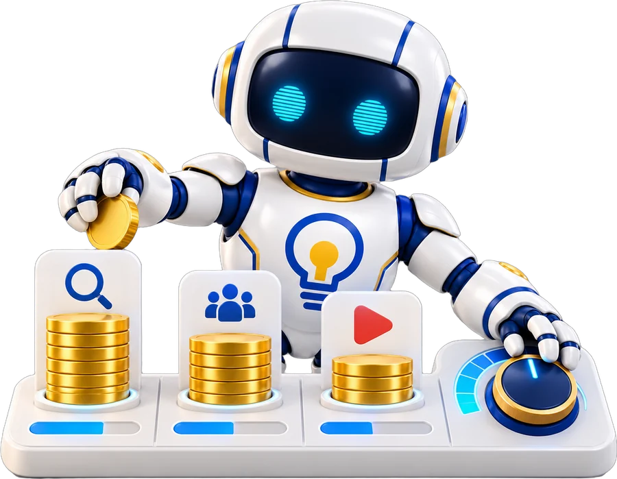Mapa de Ideias mascot in action: Digital Growth
